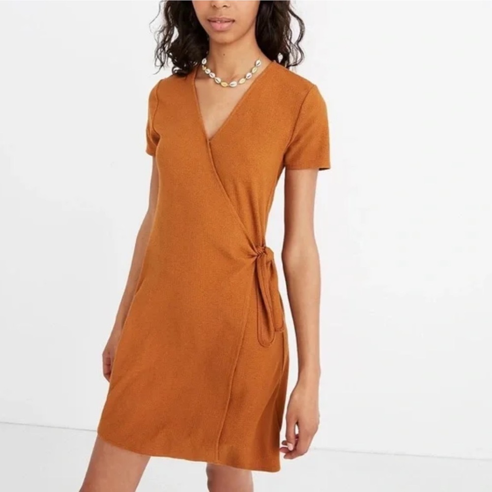 Madewell Texture & Thread Short-Sleeve Side-Tie Dress